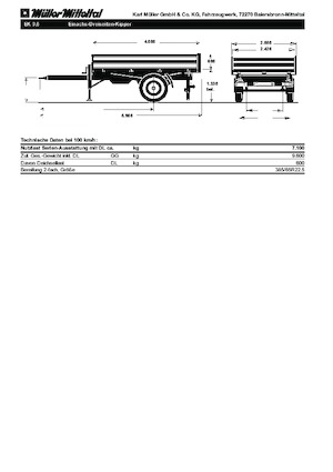 Sklápěcí přívěsy Müller Mitteltal EK96