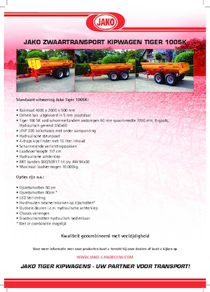 Sklápěcí přívěsy Jako Tiger 100SK