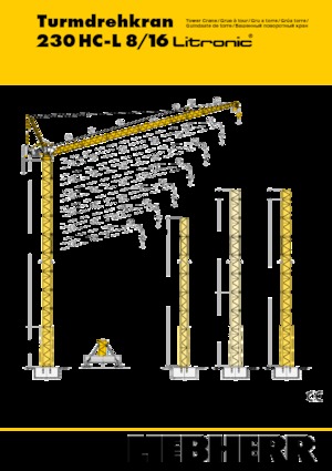 Věžové výkyvné jeřáby s horní otočí Liebherr 230 HC-L 8/16 Litronic