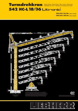 Věžové výkyvné jeřáby s horní otočí Liebherr 542 HC-L 18/36 Litronic