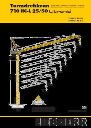 Věžové výkyvné jeřáby s horní otočí Liebherr 710 HC-L 25/50 Litronic