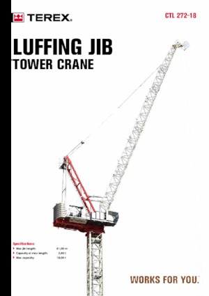 Věžové výkyvné jeřáby s horní otočí TEREX CRANES CTL 272-18