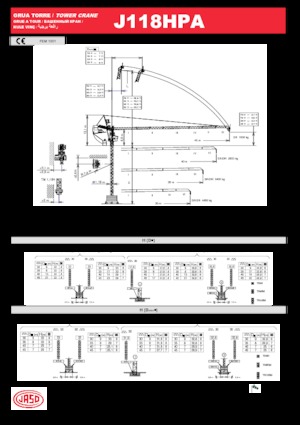 Věžové trolejové jeřáby s horní otočí Jaso J118HPA