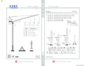 Věžové výkyvné jeřáby s horní otočí Yongmao STL420