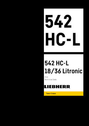 Věžové výkyvné jeřáby s horní otočí Liebherr 542 HC-L 18/36 Litronic