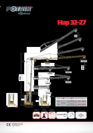 Věžové trolejové jeřáby se spodní otočí Potain Hup32-27