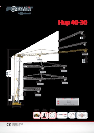 Věžové trolejové jeřáby se spodní otočí Potain Hup40-30