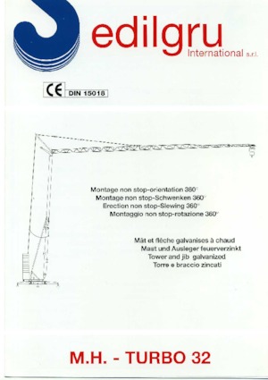 Věžové trolejové jeřáby se spodní otočí Edilgru T 32