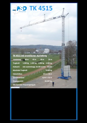 Věžové trolejové jeřáby se spodní otočí KSD TK 4515 (2,5m)