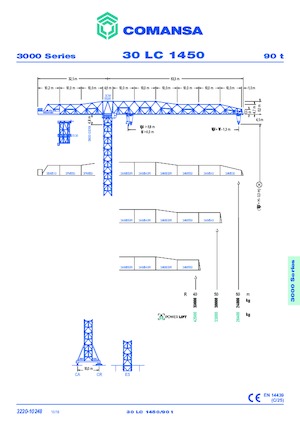 Věžové trolejové jeřáby s horní otočí Comansa 30LC1450