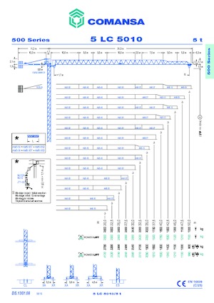 Věžové trolejové jeřáby s horní otočí Comansa 5LC5010