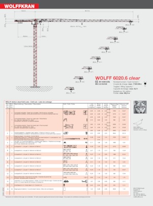 Věžové trolejové jeřáby s horní otočí Wolffkran 6020.6 clear 