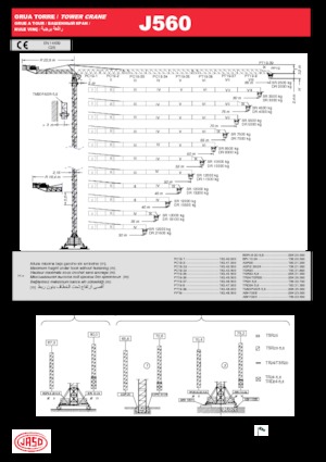 Věžové trolejové jeřáby s horní otočí Jaso J560