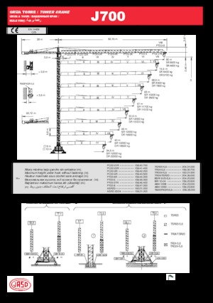 Věžové trolejové jeřáby s horní otočí Jaso J700