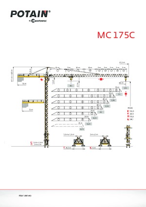 Věžové trolejové jeřáby s horní otočí Potain MC 175C