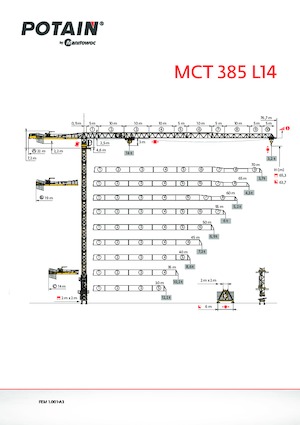 Věžové trolejové jeřáby s horní otočí Potain MCT 385 L14
