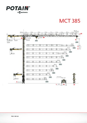 Věžové trolejové jeřáby s horní otočí Potain MCT 385