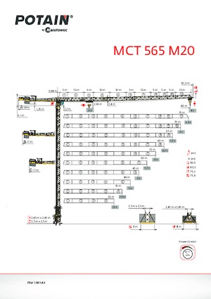 Věžové trolejové jeřáby s horní otočí Potain MCT 565 M20