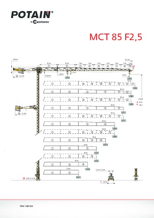 Věžové trolejové jeřáby s horní otočí Potain MCT 85 F2.5