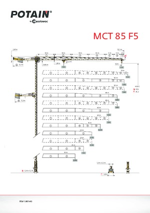 Věžové trolejové jeřáby s horní otočí Potain MCT 85 F5