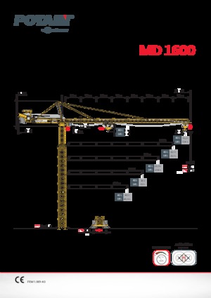 Věžové trolejové jeřáby s horní otočí Potain MD 1600