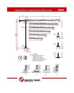 Věžové trolejové jeřáby s horní otočí Raimondi MRT 84