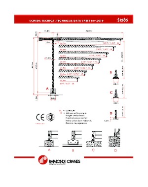 Věžové trolejové jeřáby s horní otočí Raimondi SRT 85
