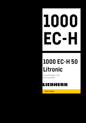 Věžové trolejové jeřáby s horní otočí Liebherr 1000 EC-H 50 Litronic 