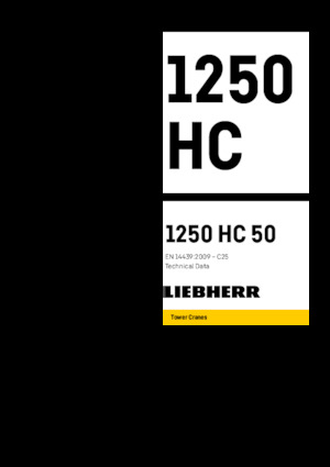 Věžové trolejové jeřáby s horní otočí Liebherr 1250 HC 50