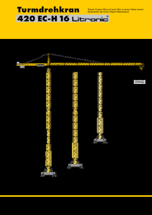 Věžové trolejové jeřáby s horní otočí Liebherr 420 EC-H 16