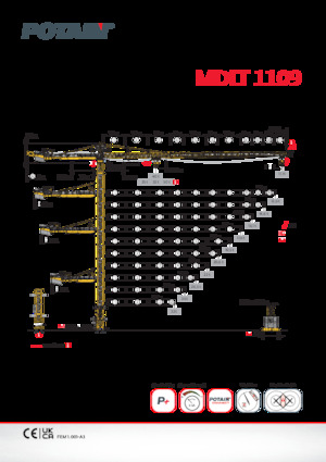 Věžové trolejové jeřáby s horní otočí Potain MDLT 1109