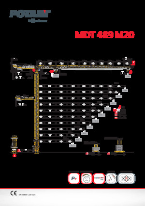 Věžové trolejové jeřáby s horní otočí Potain MDT 489 M20