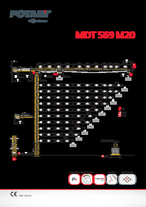 Věžové trolejové jeřáby s horní otočí Potain MDT 569 M20