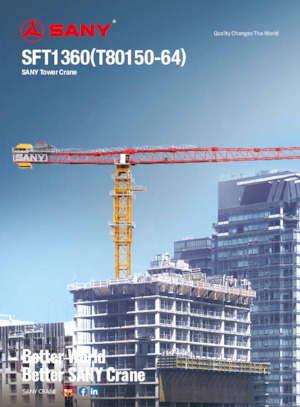 Věžové trolejové jeřáby s horní otočí Sany SFT1360