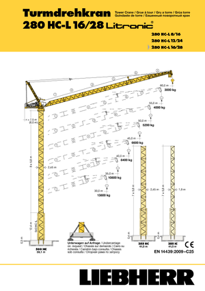 Věžové výkyvné jeřáby s horní otočí Liebherr 280 HC-L 16/28  Litronic