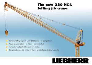 Věžové výkyvné jeřáby s horní otočí Liebherr 280 HC-L 16/28  Litronic