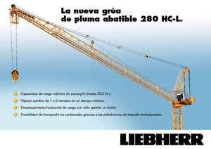 Věžové výkyvné jeřáby s horní otočí Liebherr 280 HC-L 16/28  Litronic