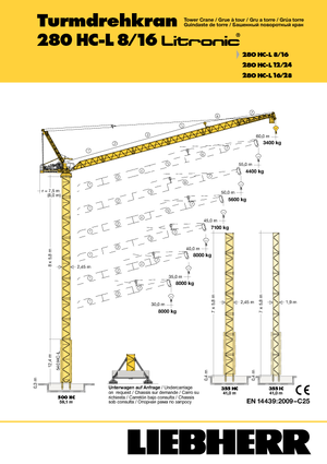Věžové výkyvné jeřáby s horní otočí Liebherr 280 HC-L 8/16  Litronic