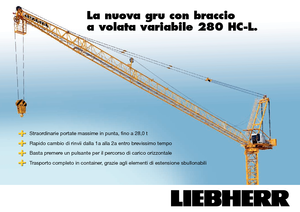 Věžové výkyvné jeřáby s horní otočí Liebherr 280 HC-L 16/28  Litronic