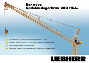 Věžové výkyvné jeřáby s horní otočí Liebherr 280 HC-L 16/28  Litronic