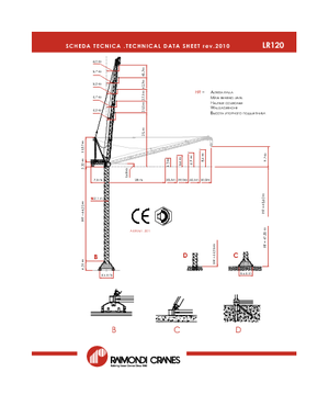 Věžové výkyvné jeřáby s horní otočí Raimondi LR 120