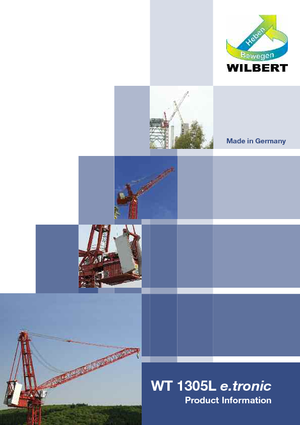 Věžové výkyvné jeřáby s horní otočí Wilbert WT 1305 L e.tronic