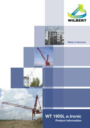 Věžové výkyvné jeřáby s horní otočí Wilbert WT 1905 L e.tronic