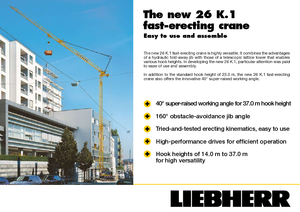 Věžové trolejové jeřáby se spodní otočí Liebherr 26 K.1