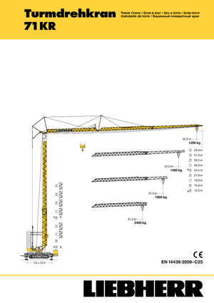 Věžové trolejové jeřáby se spodní otočí Liebherr 71 KR.1 (FU)