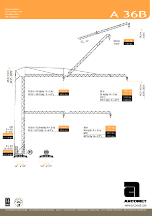 Věžové trolejové jeřáby se spodní otočí Arcomet A 36 B