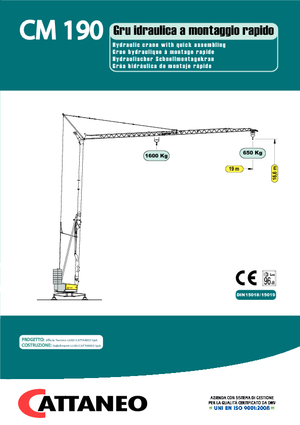 Věžové trolejové jeřáby se spodní otočí Cattaneo CM 190 