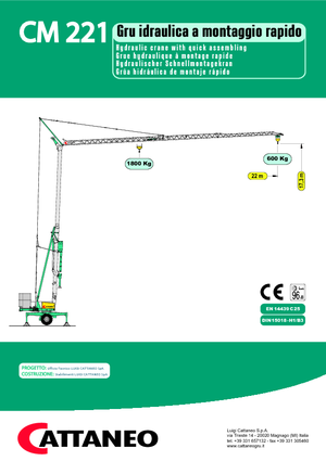 Věžové trolejové jeřáby se spodní otočí Cattaneo CM 221 