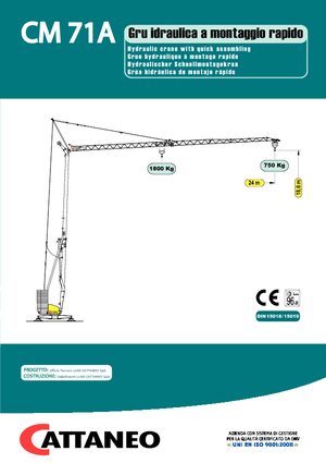 Věžové trolejové jeřáby se spodní otočí Cattaneo CM 71A
