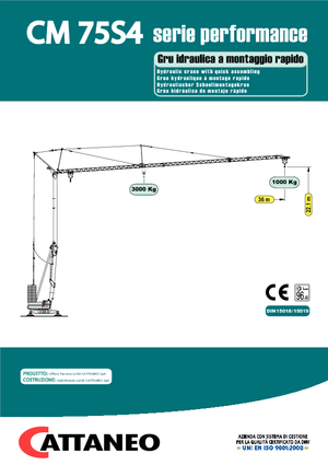 Věžové trolejové jeřáby se spodní otočí Cattaneo CM 75 S 4